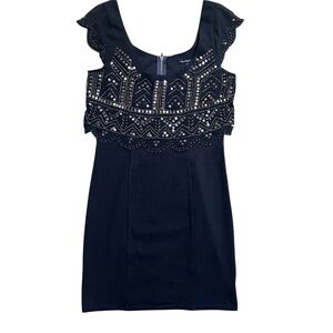 American Eagle Outfitters AEO Black Beaded Sequin Dress Size Small